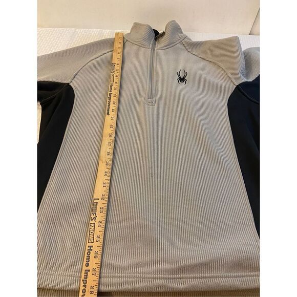 Spyder 1/4 zipper core ribbed sweater gray black large mens #64902 *READ - Picture 8 of 8